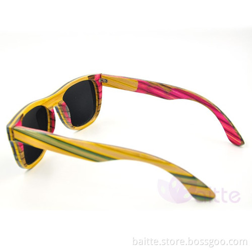 fashion mixed colorful bamboo wood sunglasses